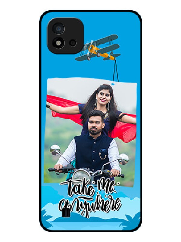 Custom Realme C20 Custom Glass Mobile Case - Traveller Design 