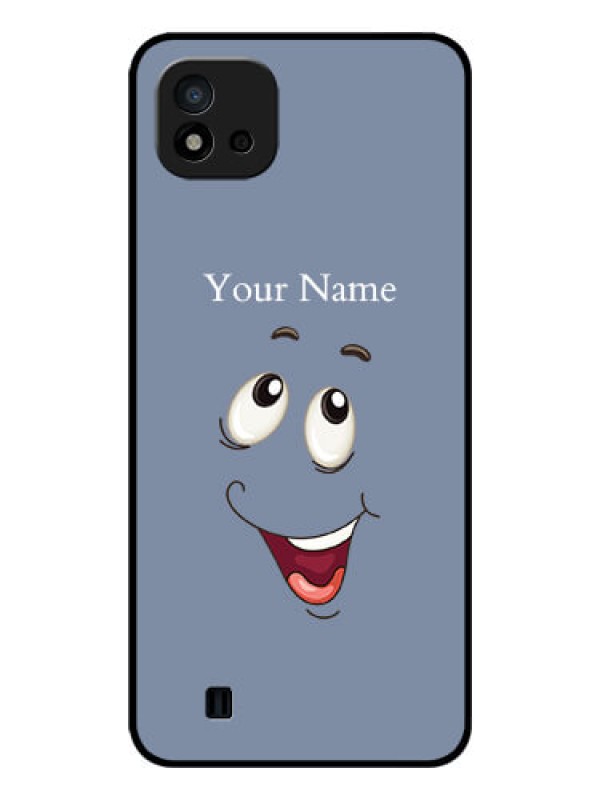 Custom Realme C20 Photo Printing on Glass Case - Laughing Cartoon Face Design