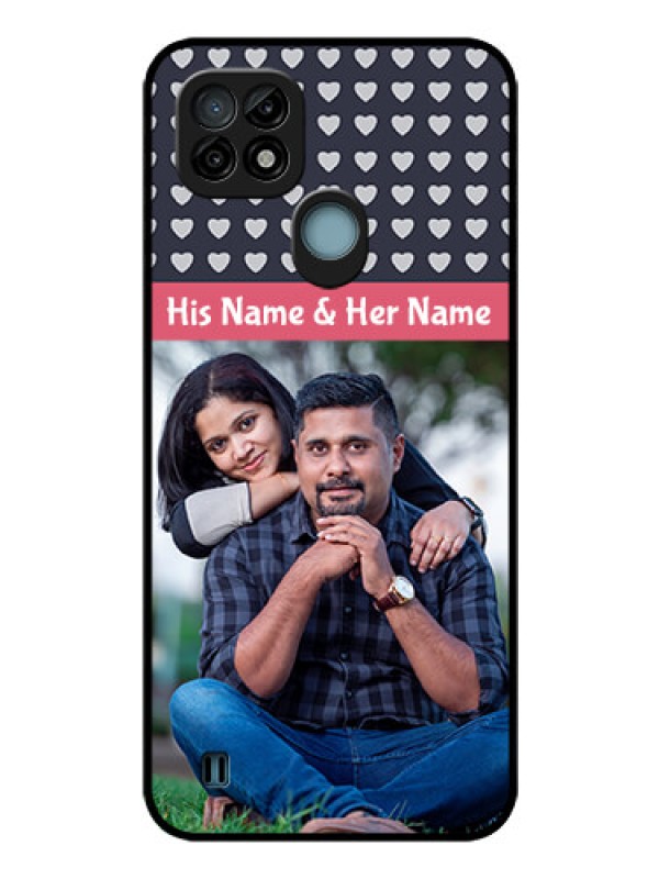 Custom Realme C21 Custom Glass Mobile Case - Love Symbols Design
