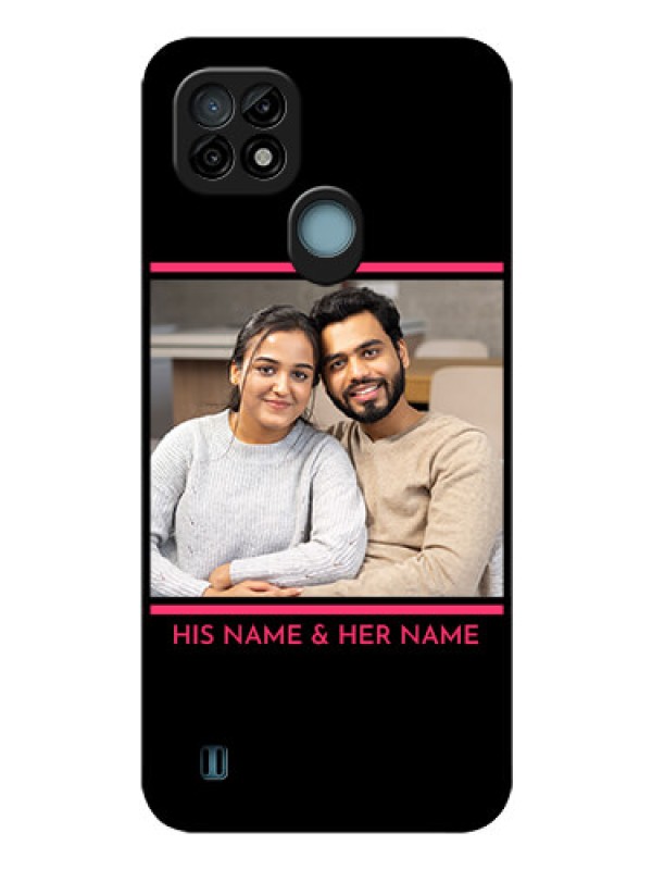 Custom Realme C21 Custom Glass Mobile Case - with Add Text Design