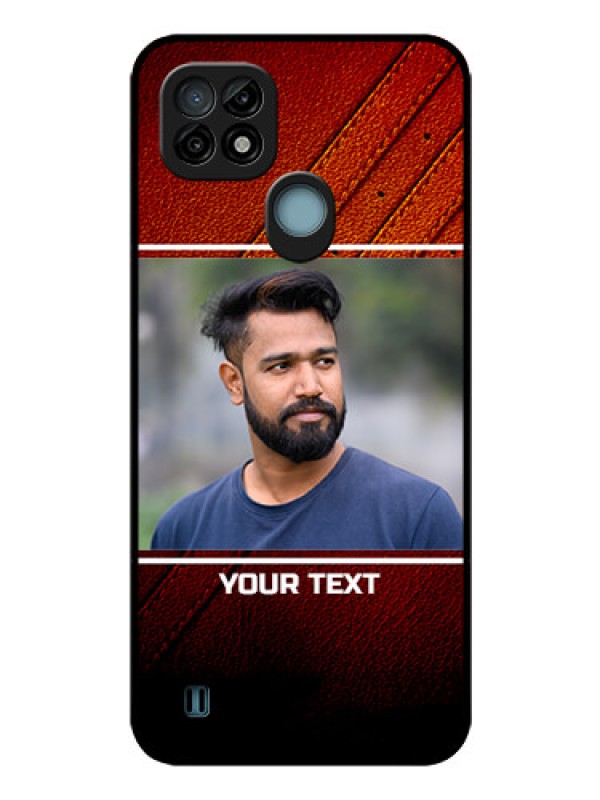 Custom Realme C21 Personalized Glass Phone Case - Leather Phone Case Design
