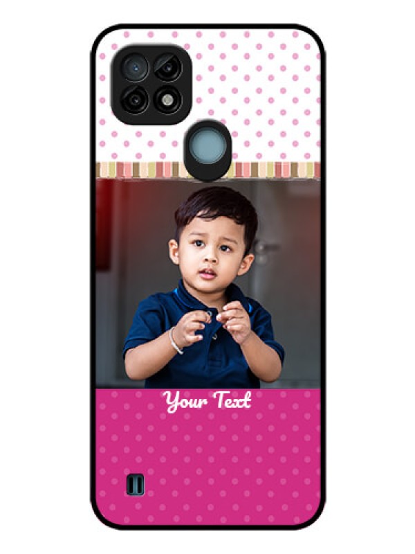 Custom Realme C21 Photo Printing on Glass Case - Cute Girls Cover Design
