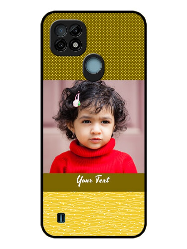 Custom Realme C21 Custom Glass Phone Case - Simple Green Color Design