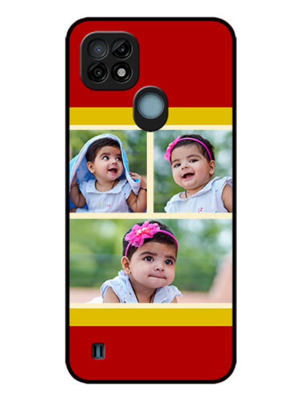 Custom Realme C21 Custom Glass Mobile Case - Multiple Pic Upload Design