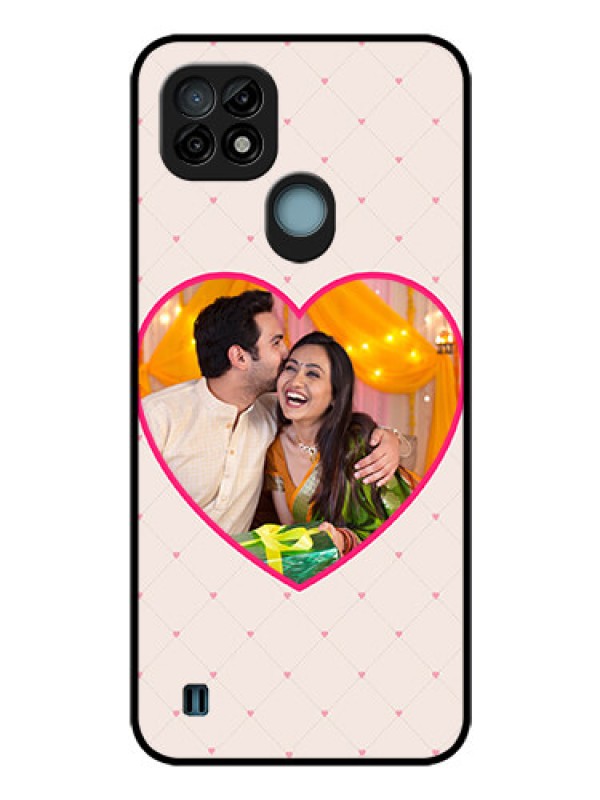 Custom Realme C21 Custom Glass Mobile Case - Heart Shape Design