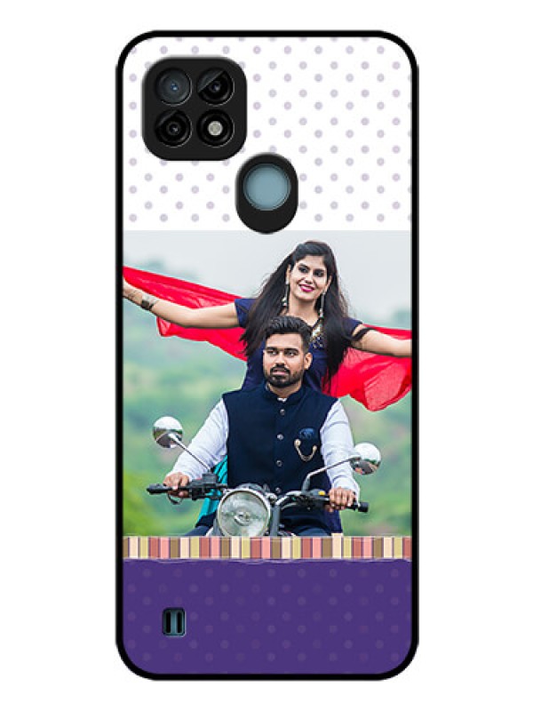 Custom Realme C21 Photo Printing on Glass Case - Cute Family Design