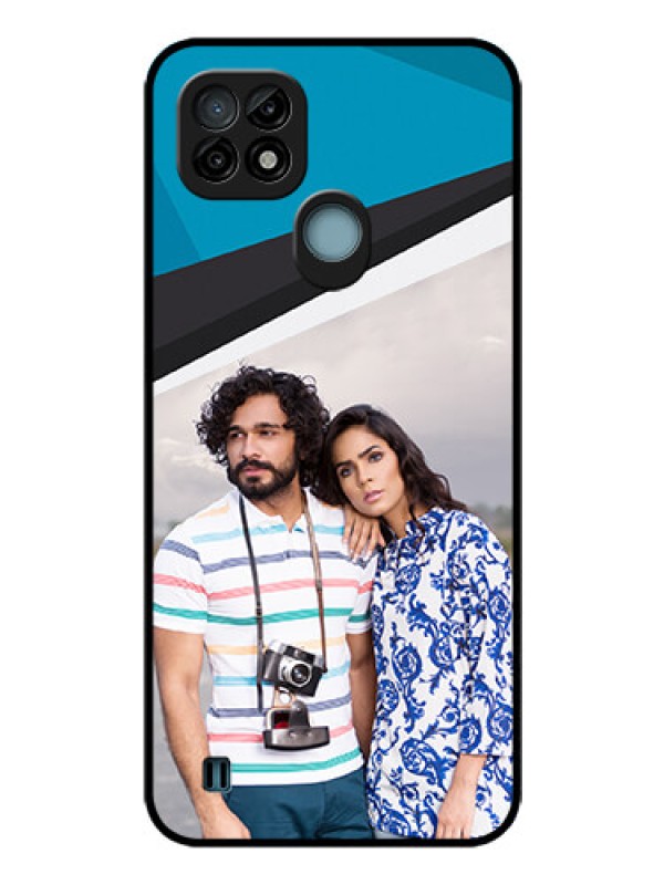 Custom Realme C21 Photo Printing on Glass Case - Simple Pattern Photo Upload Design