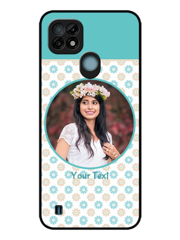 Custom Realme C21 Custom Glass Mobile Case - Beautiful Flowers Design
