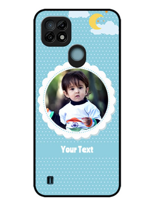 Custom Realme C21 Personalised Glass Phone Case - Violet Pattern Design