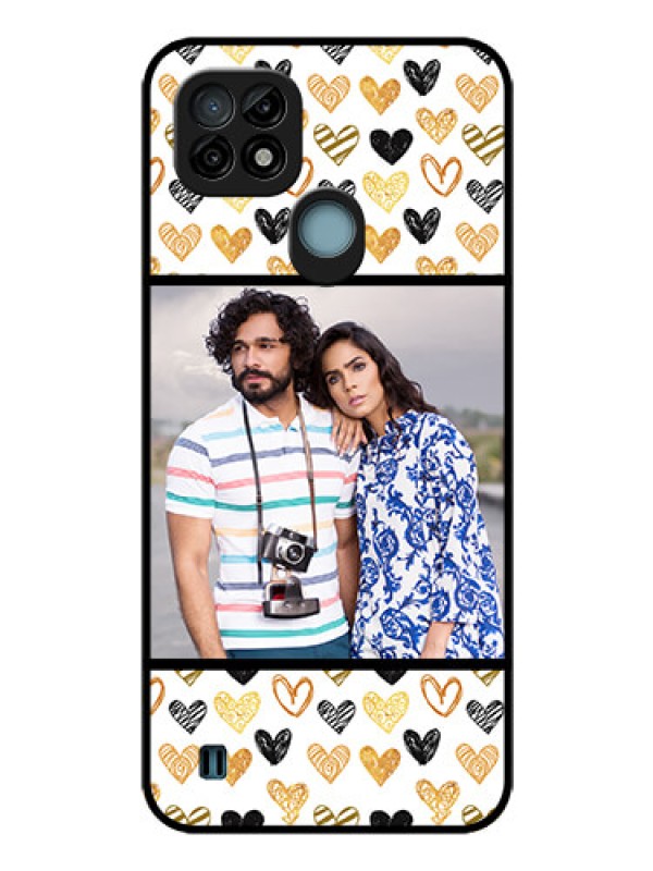 Custom Realme C21 Photo Printing on Glass Case - Love Symbol Design