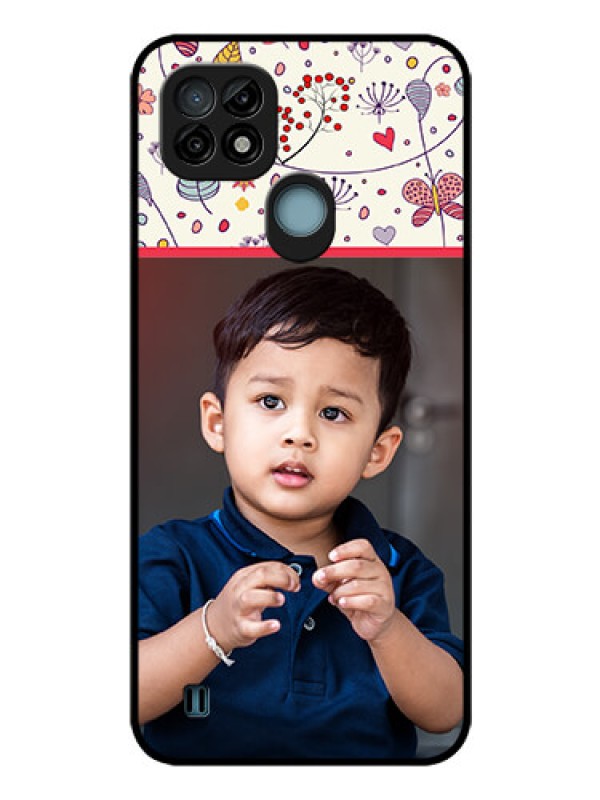 Custom Realme C21 Custom Glass Mobile Case - Premium Floral Design