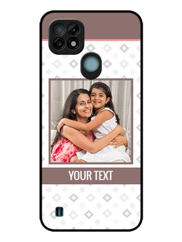 Custom Realme C21 Photo Printing on Glass Case - Simple Diamond Design