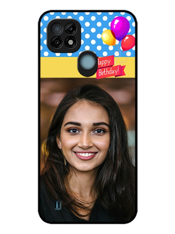 Custom Realme C21 Custom Glass Mobile Case - Happy Birthday Design