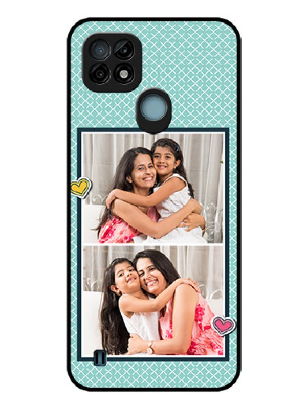 Custom Realme C21 Custom Glass Phone Case - 2 Image Holder with Pattern Design