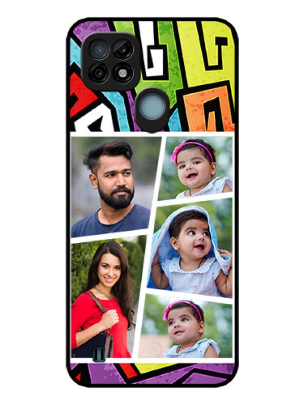 Custom Realme C21 Custom Glass Phone Case - Graffiti pattern Design