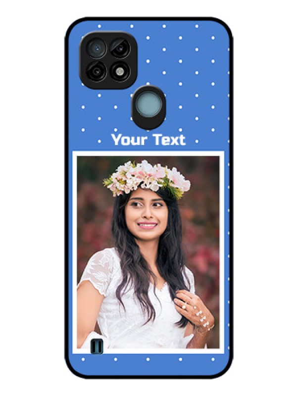 Custom Realme C21 Photo Printing on Glass Case - Polka dots design