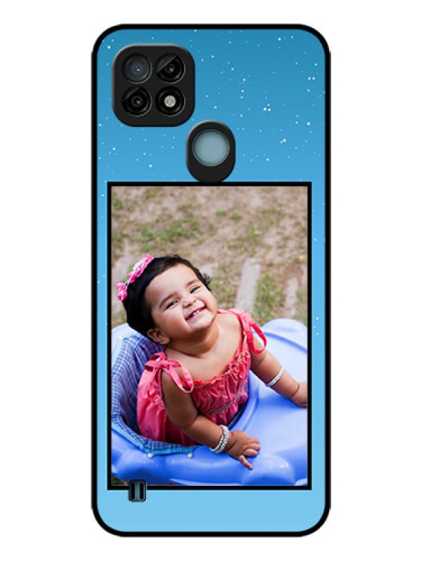 Custom Realme C21 Custom Glass Mobile Case - Wave Pattern Colorful Design