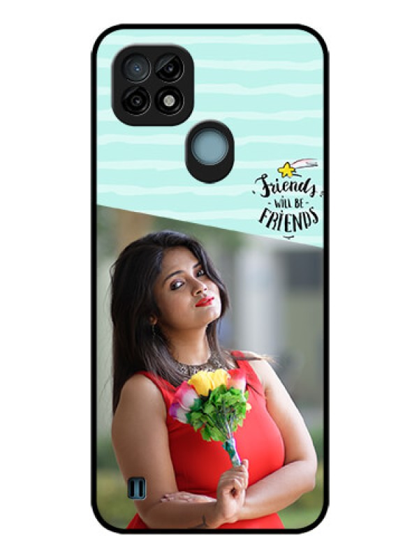Custom Realme C21 Custom Glass Phone Case - Friends Picture Icon Design