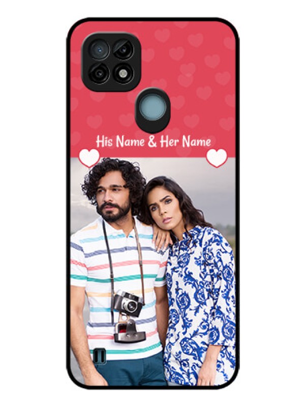 Custom Realme C21 Photo Printing on Glass Case - Simple Love Design