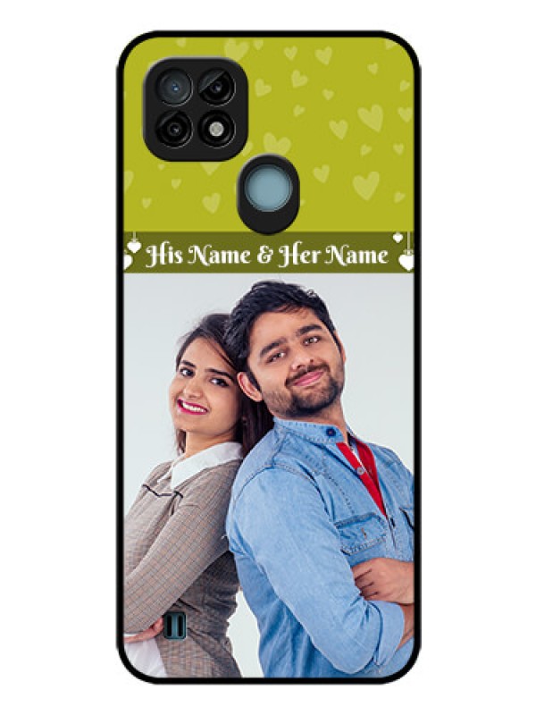Custom Realme C21 Custom Glass Phone Case - You & Me Heart Design