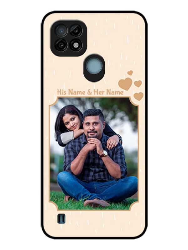 Custom Realme C21 Custom Glass Phone Case - with confetti love design 