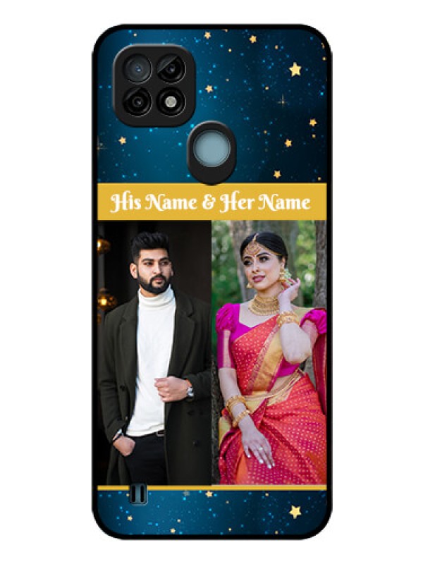 Custom Realme C21 Custom Glass Phone Case - Galaxy Stars Backdrop Design
