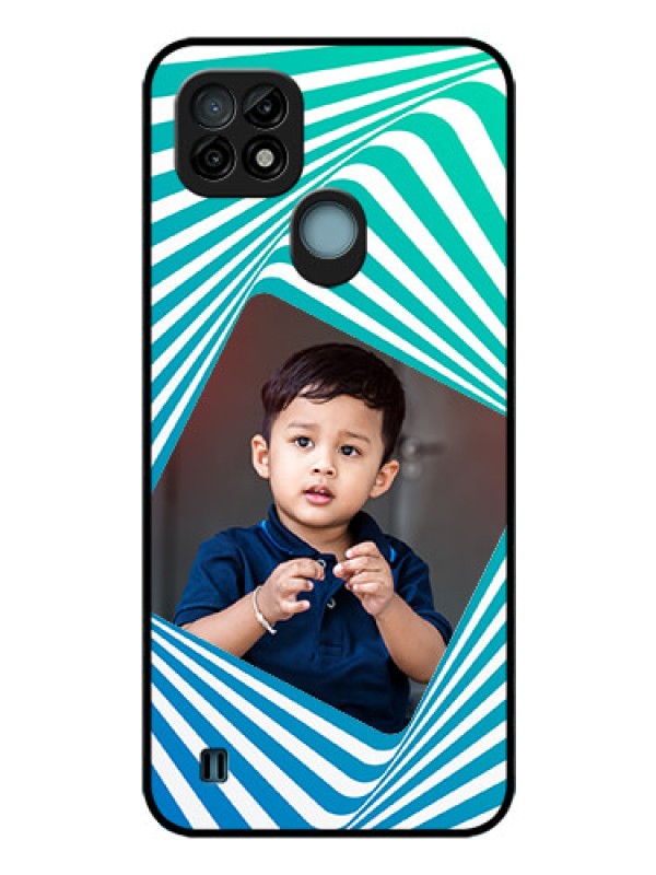 Custom Realme C21 Personalized Glass Phone Case - Abstract Spiral Design
