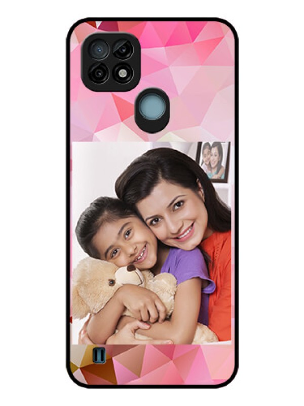 Custom Realme C21 Photo Printing on Glass Case - Abstract Triangle Design
