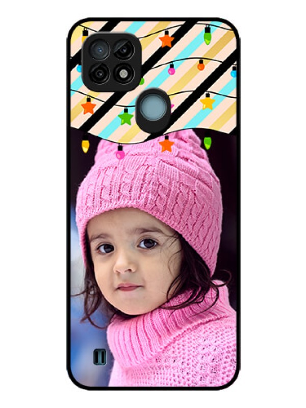 Custom Realme C21 Custom Glass Mobile Case - Lights Hanging Design