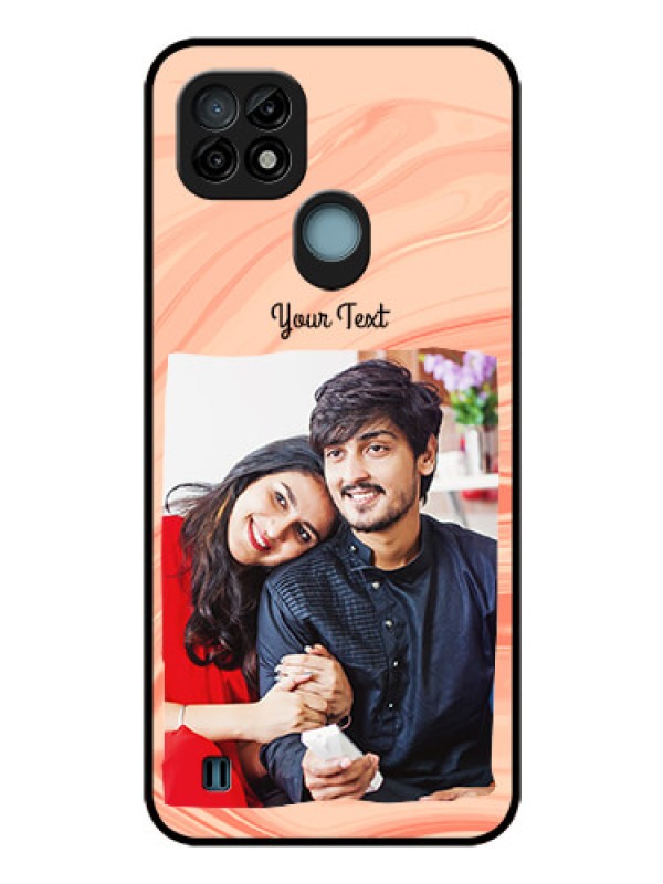 Custom Realme C21 Personalized Glass Phone Case - Marble Texture Design