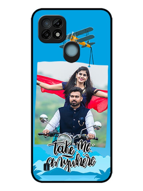 Custom Realme C21 Custom Glass Mobile Case - Traveller Design 