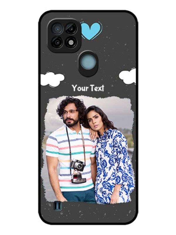 Custom Realme C21 Custom Glass Phone Case - Splashes with love doodles Design