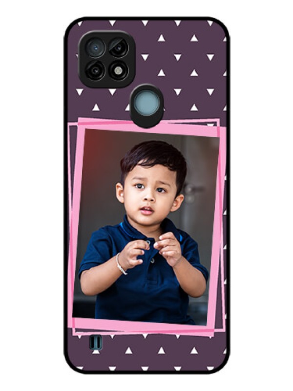 Custom Realme C21 Custom Glass Mobile Case - Triangle Pattern Dotted Design