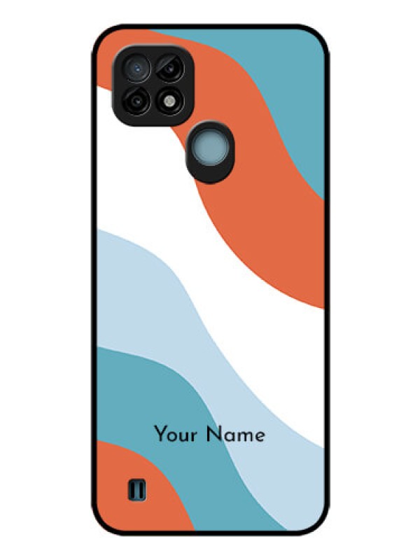 Custom Realme C21 Custom Glass Mobile Case - coloured Waves Design