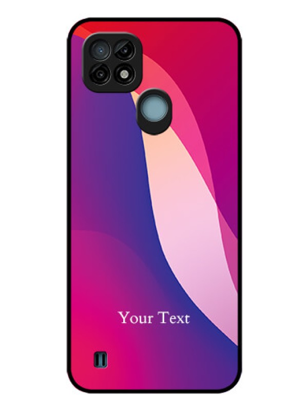 Custom Realme C21 Personalized Glass Phone Case - Digital abstract Overlap Design