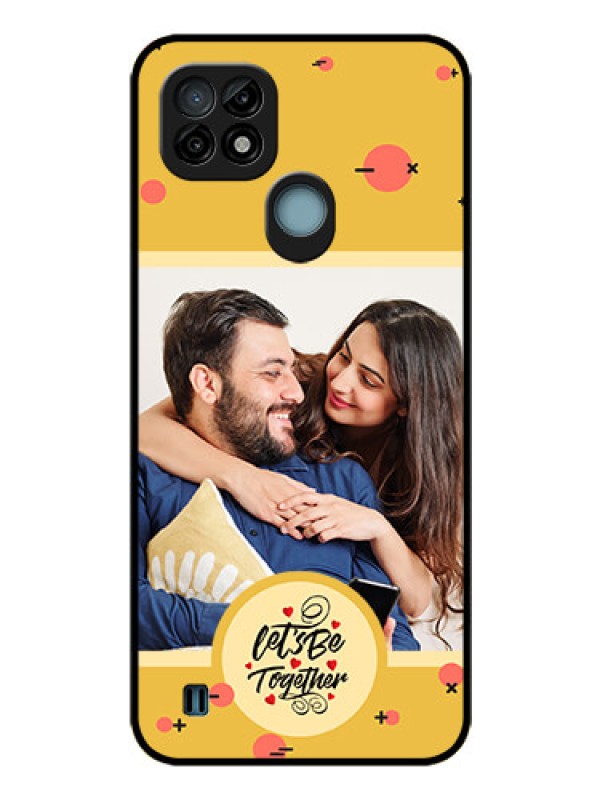 Custom Realme C21 Photo Printing on Glass Case - Lets be Together Design