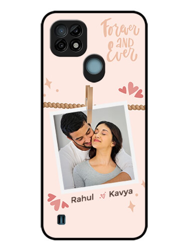 Custom Realme C21 Custom Glass Phone Case - Forever and ever love Design