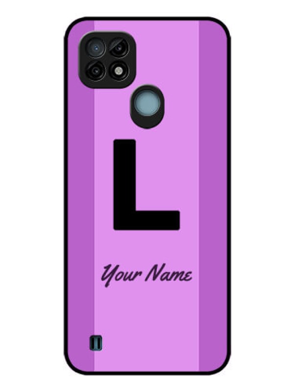 Custom Realme C21 Custom Glass Phone Case - Tricolor custom text Design