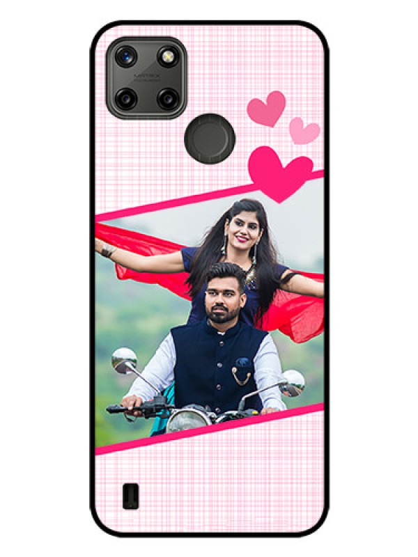 Custom Realme C21Y Custom Glass Phone Case - Love Shape Heart Design
