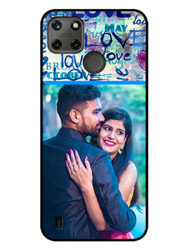 Custom Realme C21Y Custom Glass Mobile Case - Colorful Love Design