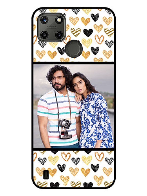Custom Realme C21Y Photo Printing on Glass Case - Love Symbol Design