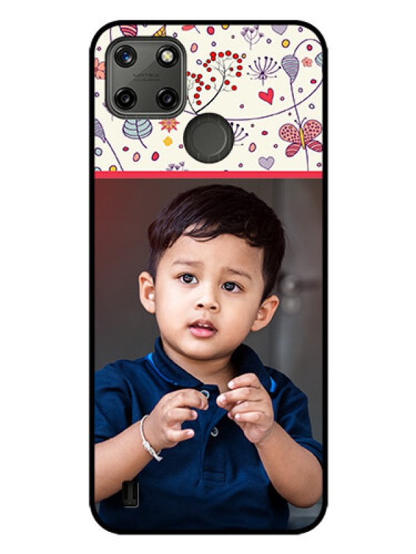 Custom Realme C21Y Custom Glass Mobile Case - Premium Floral Design