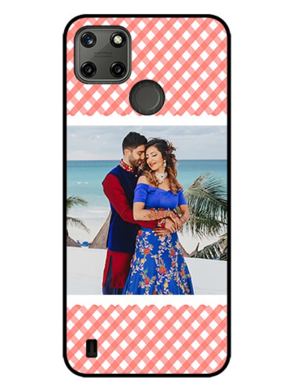 Custom Realme C21Y Personalized Glass Phone Case - Pink Pattern Design