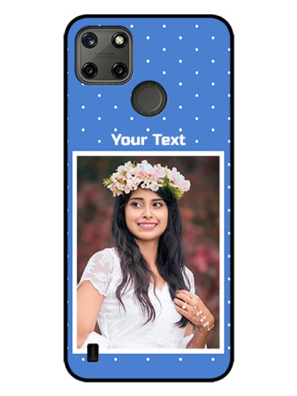 Custom Realme C21Y Photo Printing on Glass Case - Polka dots design