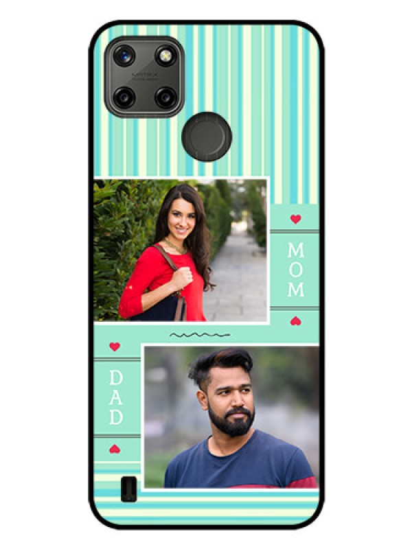 Custom Realme C21Y Custom Glass Phone Case - Mom & Dad Pic Design