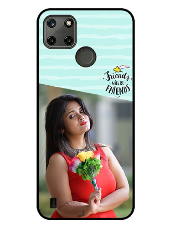 Custom Realme C21Y Custom Glass Phone Case - Friends Picture Icon Design
