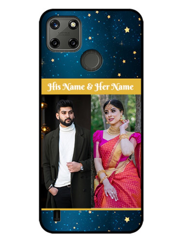 Custom Realme C21Y Custom Glass Phone Case - Galaxy Stars Backdrop Design
