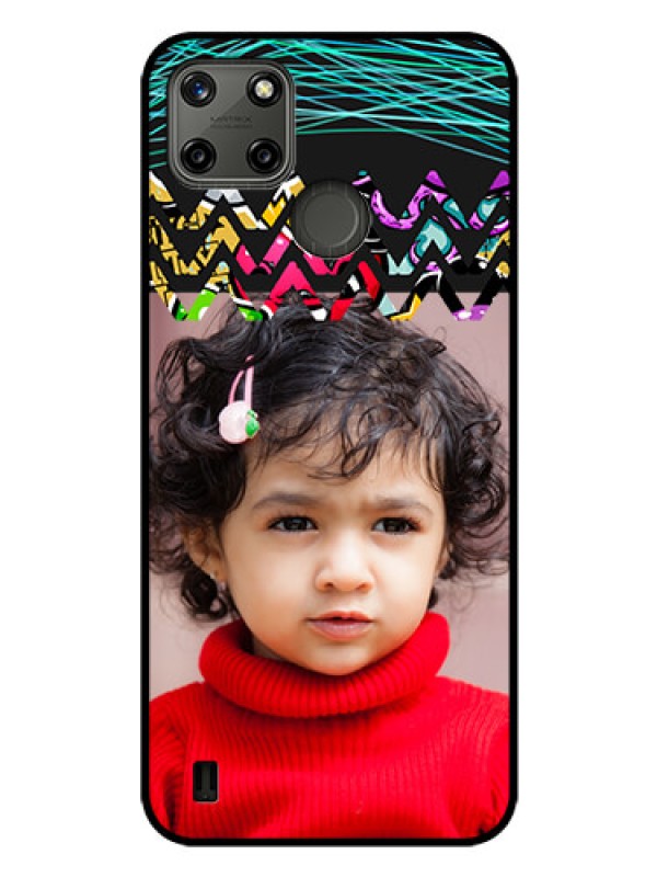 Custom Realme C21Y Personalized Glass Phone Case - Neon Abstract Design