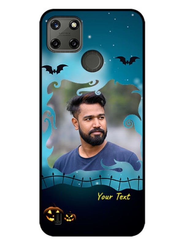 Custom Realme C21Y Custom Glass Phone Case - Halloween frame design