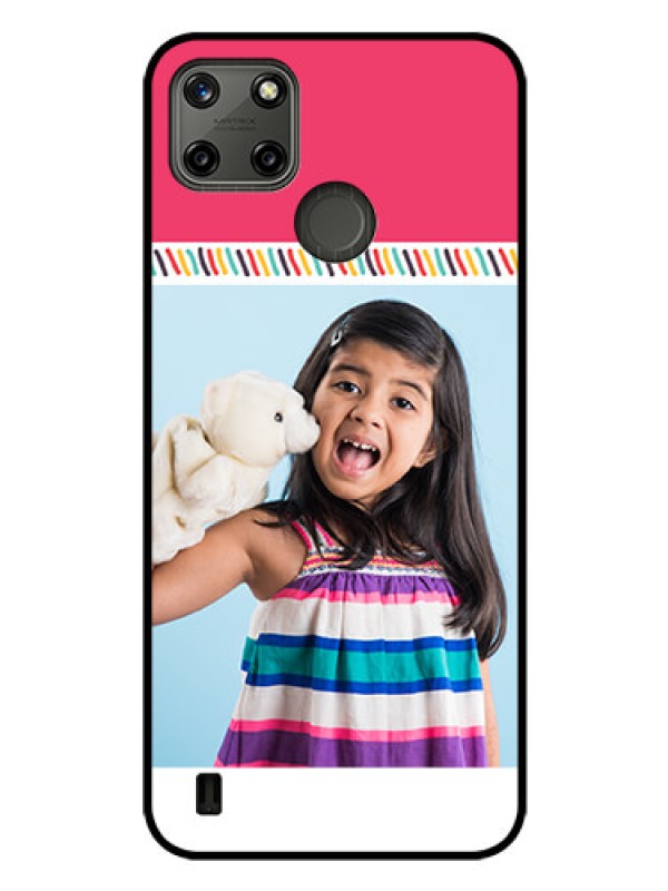 Custom Realme C21Y Personalized Glass Phone Case - Line art design